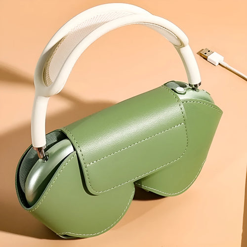 AirPods Max protective case in PU leather, shown in multiple colour options.