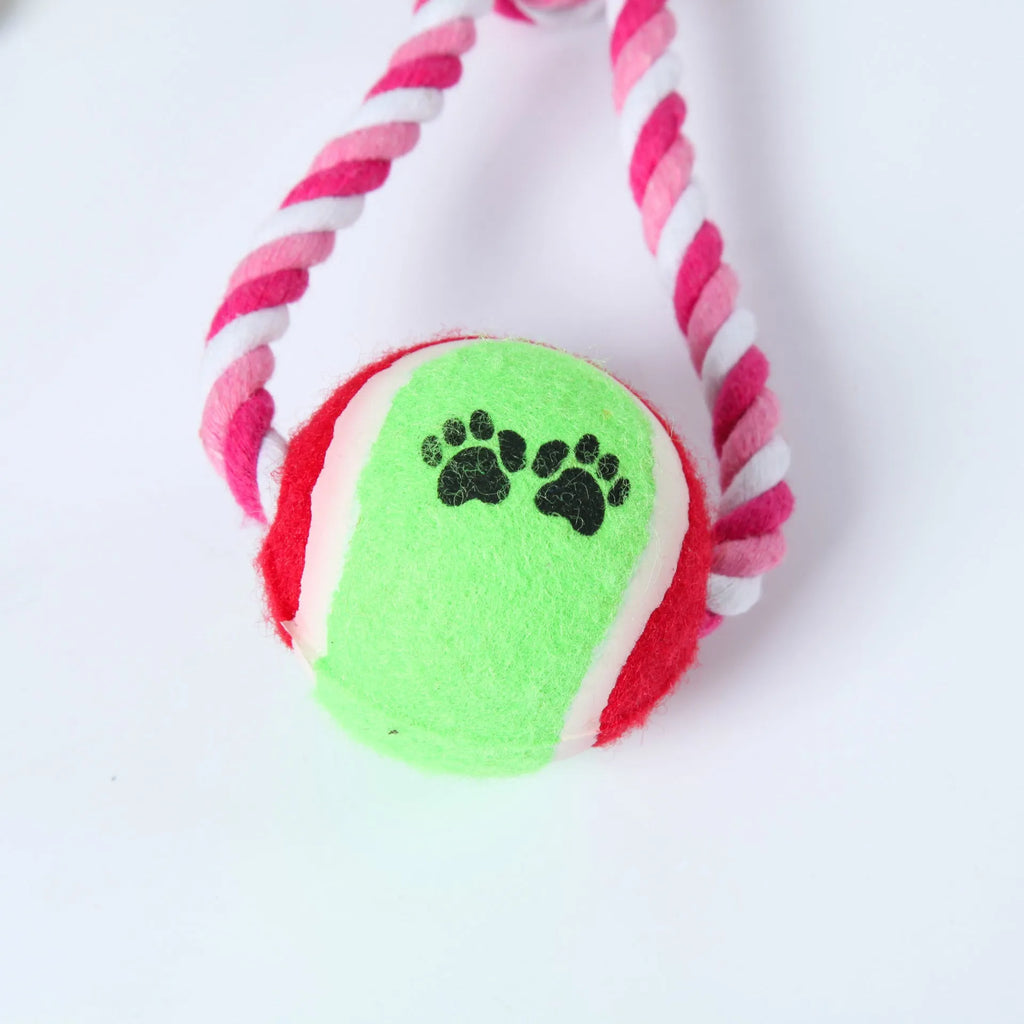 38cm red and white cotton rope dog toy with ventilation holes for medium large breeds