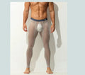Men's ultra-thin ice silk leggings in solid colour, polyamide and spandex blend