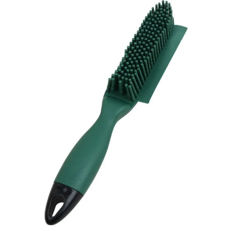 Green dual-sided pet brush with comb and 7.5cm wool sticker plate for hair removal