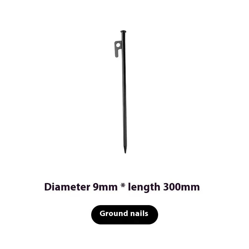 Outdoor camping steel nail stake 30cm black colour for tent and gazebo ground anchoring