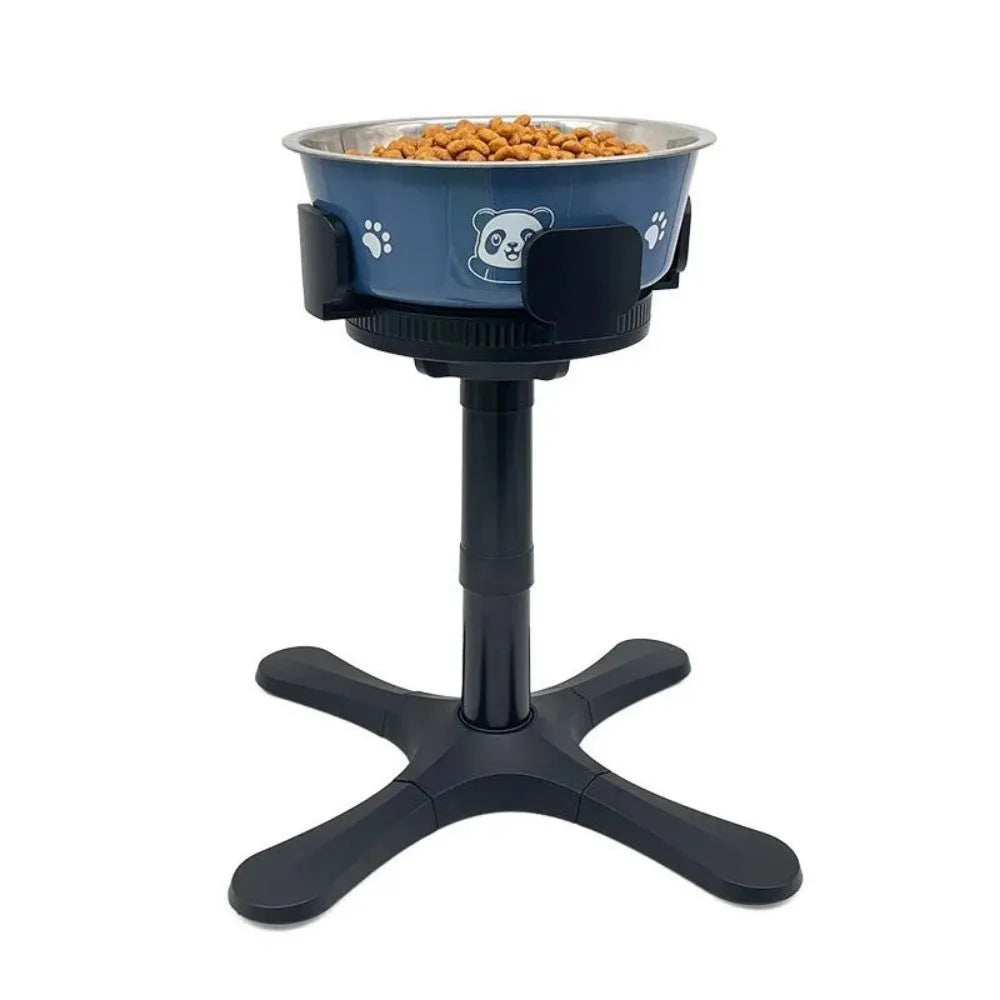 Adjustable elevated dog bowl stand with anti-slip pet bowl holder for medium and large pets