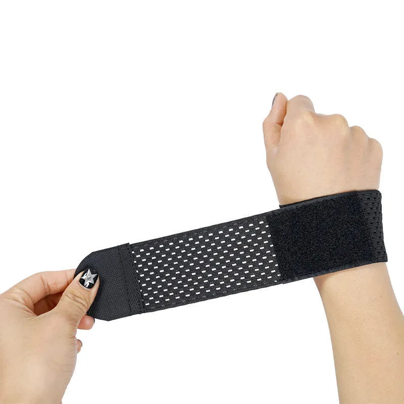 High elastic breathable wrist guard with adjustable strap in black, grey, or pink