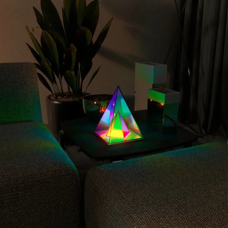Creative night light acrylic cube LED colour box with USB power and push-button switch in three sizes 15 22 30 cm
