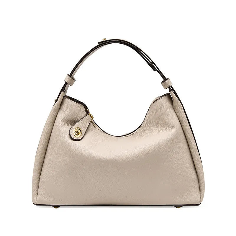 Genuine leather retro cross body shoulder bag for women with zipper and internal pockets