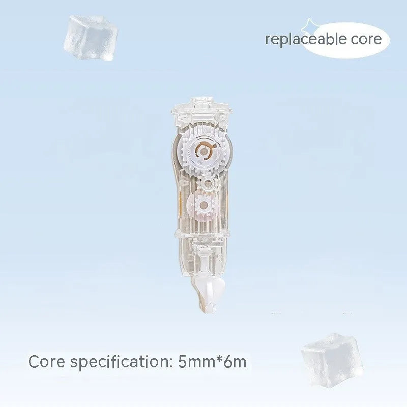 Press correction tape in blue, mint, pink, and white with 5 cm x 6 cm refill core