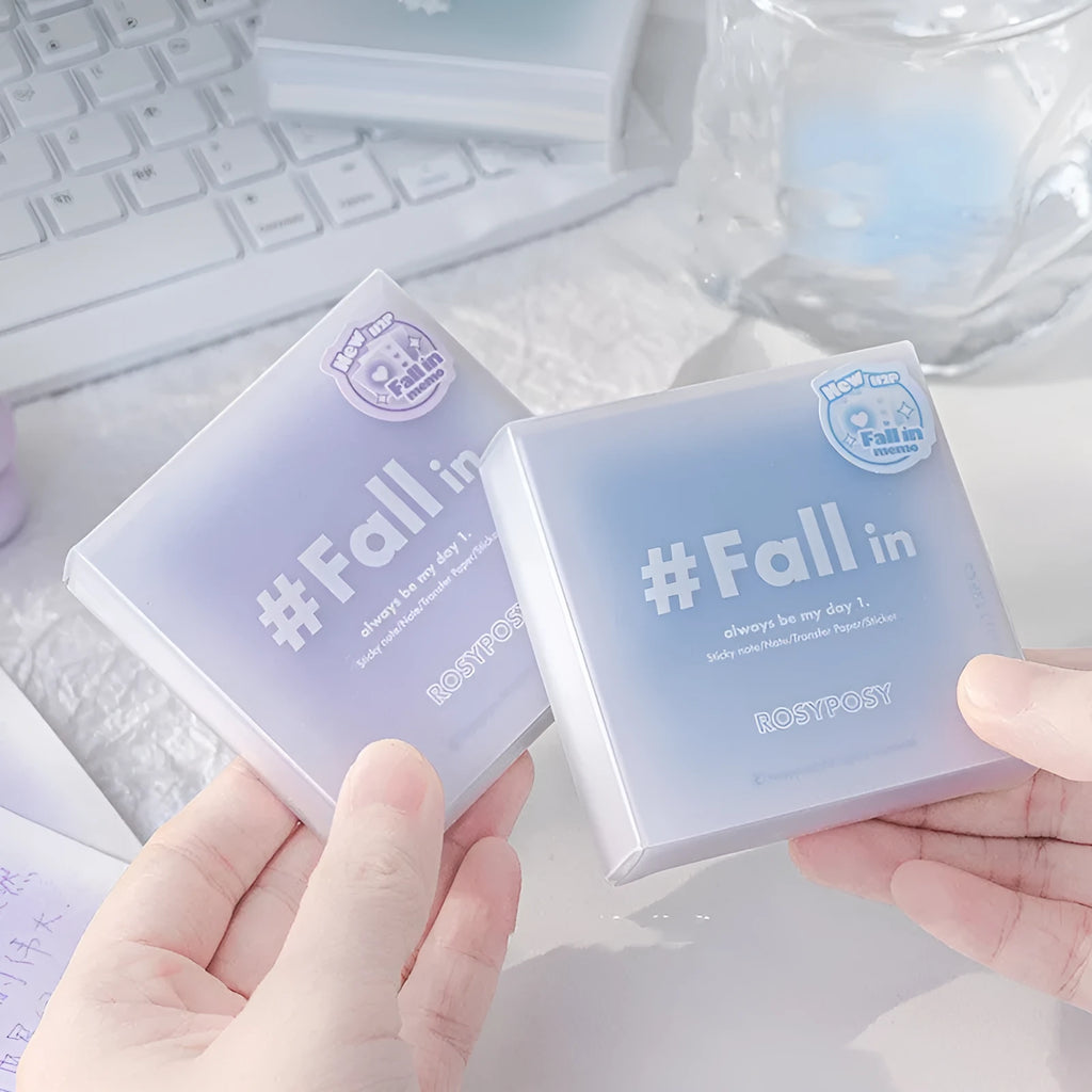 Square 70mm sticky notes and sulphate paper pad set in blush, green, purple, blue gradient colours.