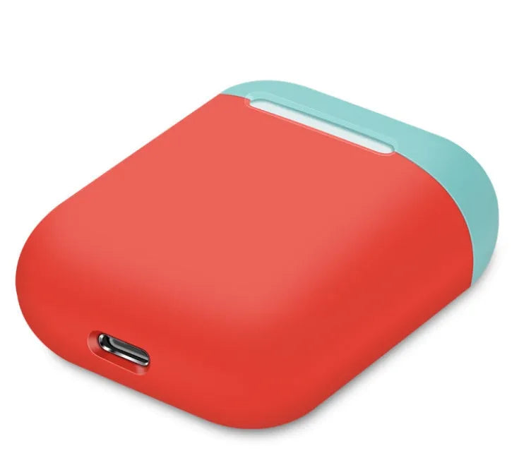 Split-design silicone protective cover for Apple AirPods charging case in a selected solid colour.