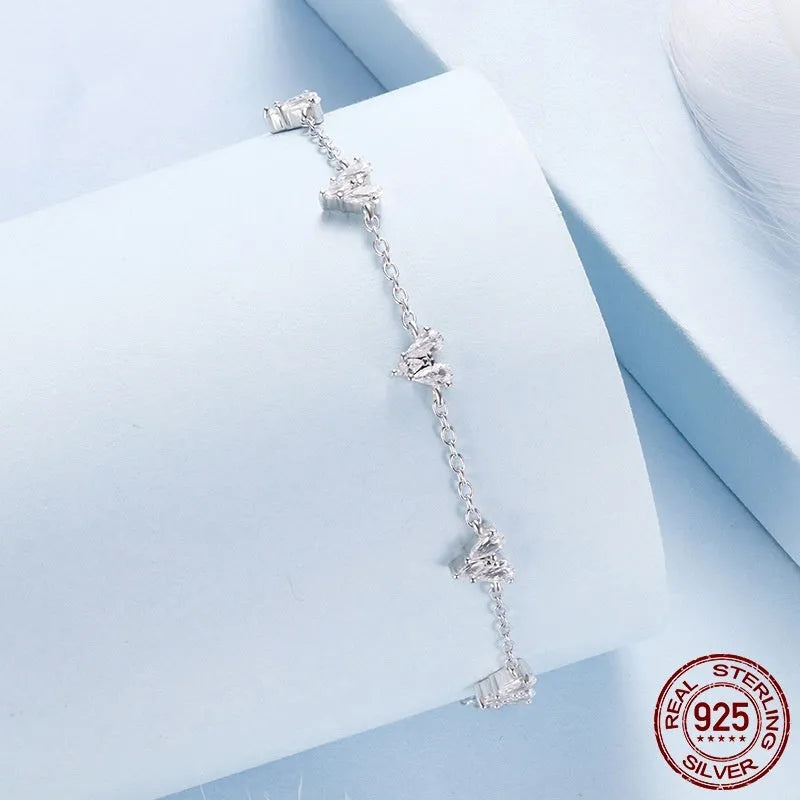 Simple Love S925 sterling silver bracelet in BSB227 colour with electroplated finish
