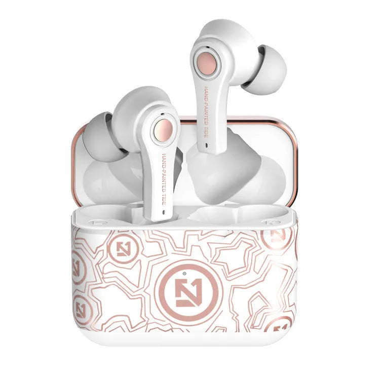 TWS Touch TS-100 wireless in-ear headphones with charging case in black or white