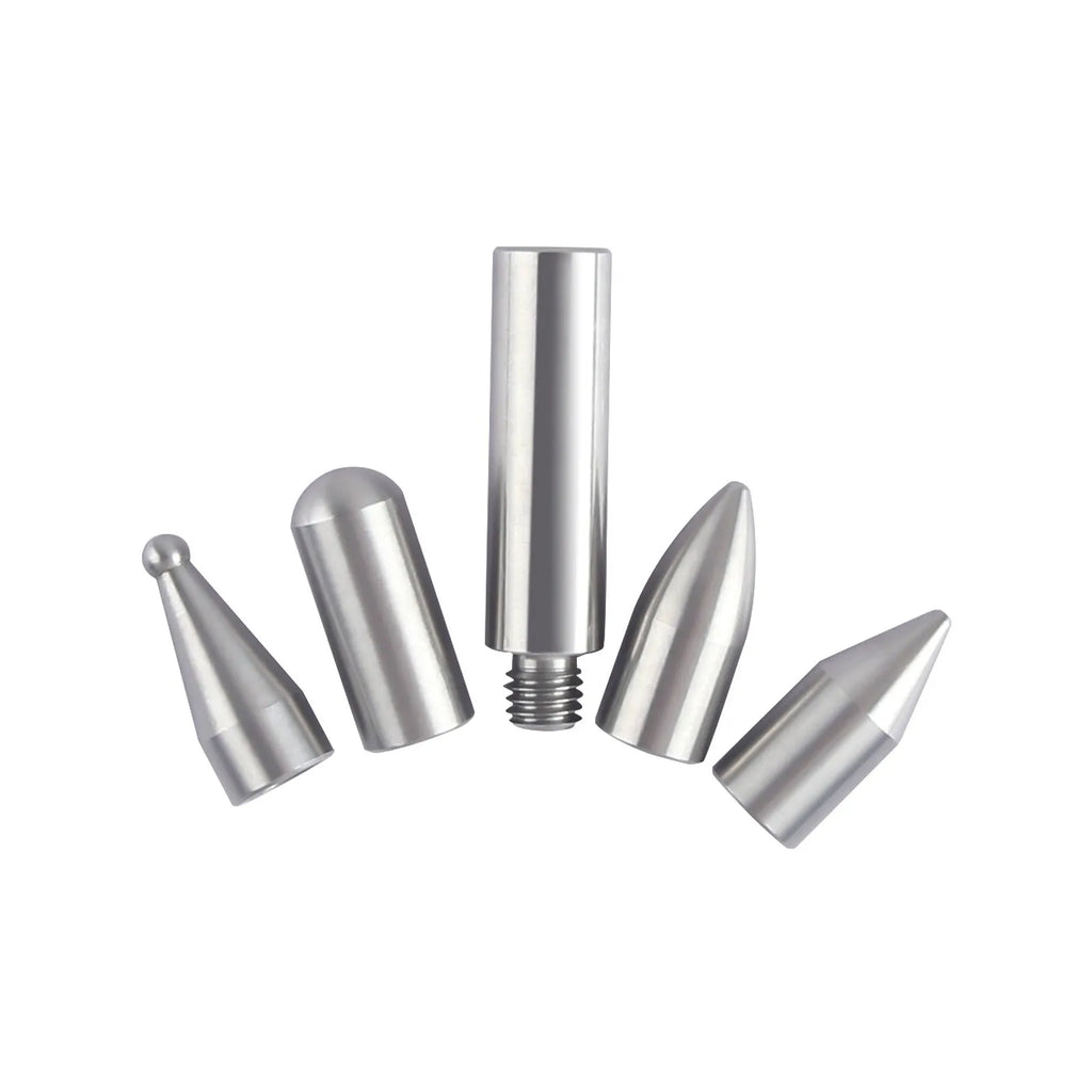 Three-piece alloy steel car dent repair tool set with hooks and crowbars on a workbench.