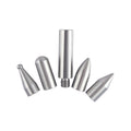 Three-piece alloy steel car dent repair tool set with hooks and crowbars on a workbench.