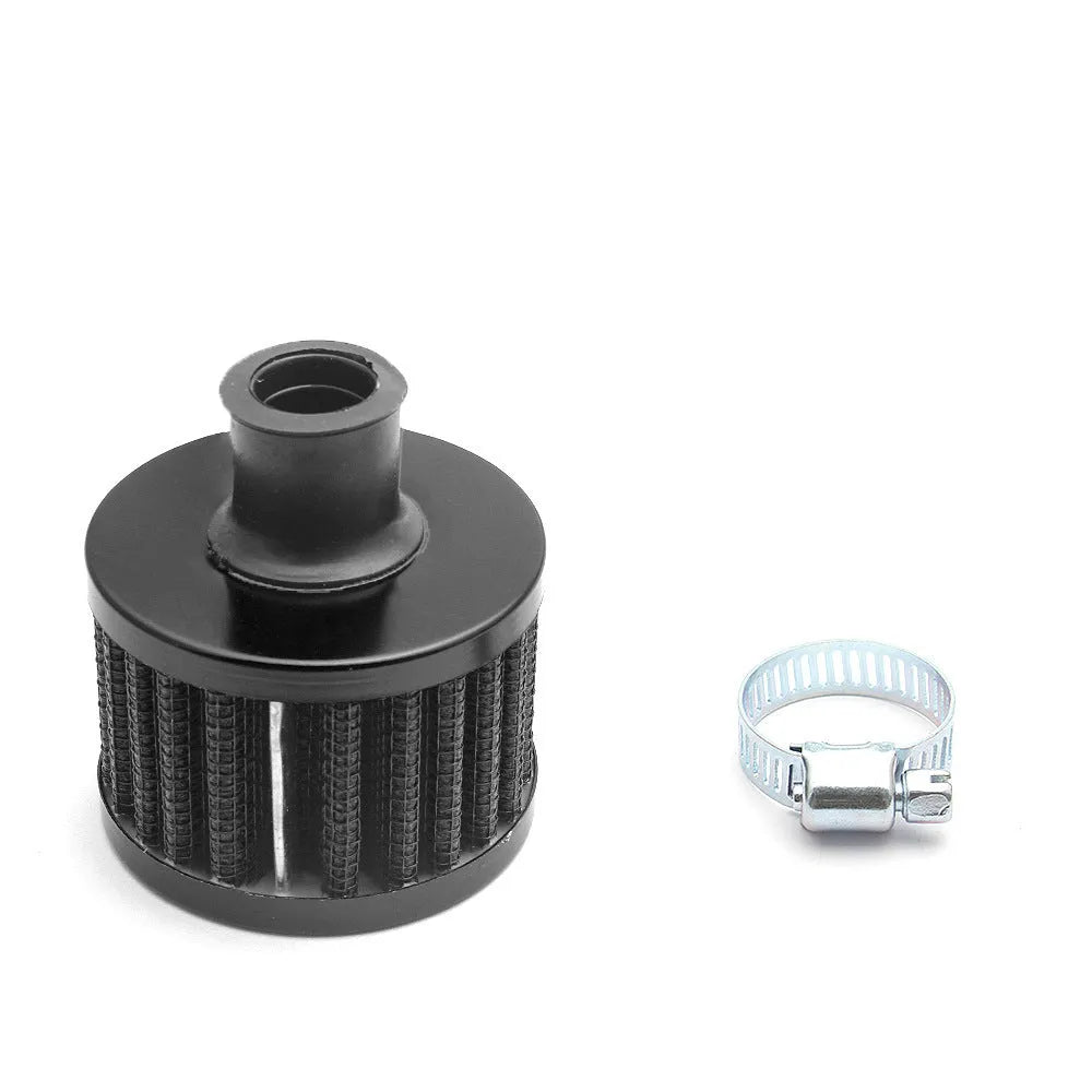 Car modification head air filter in silver with universal fit for engine intake replacement