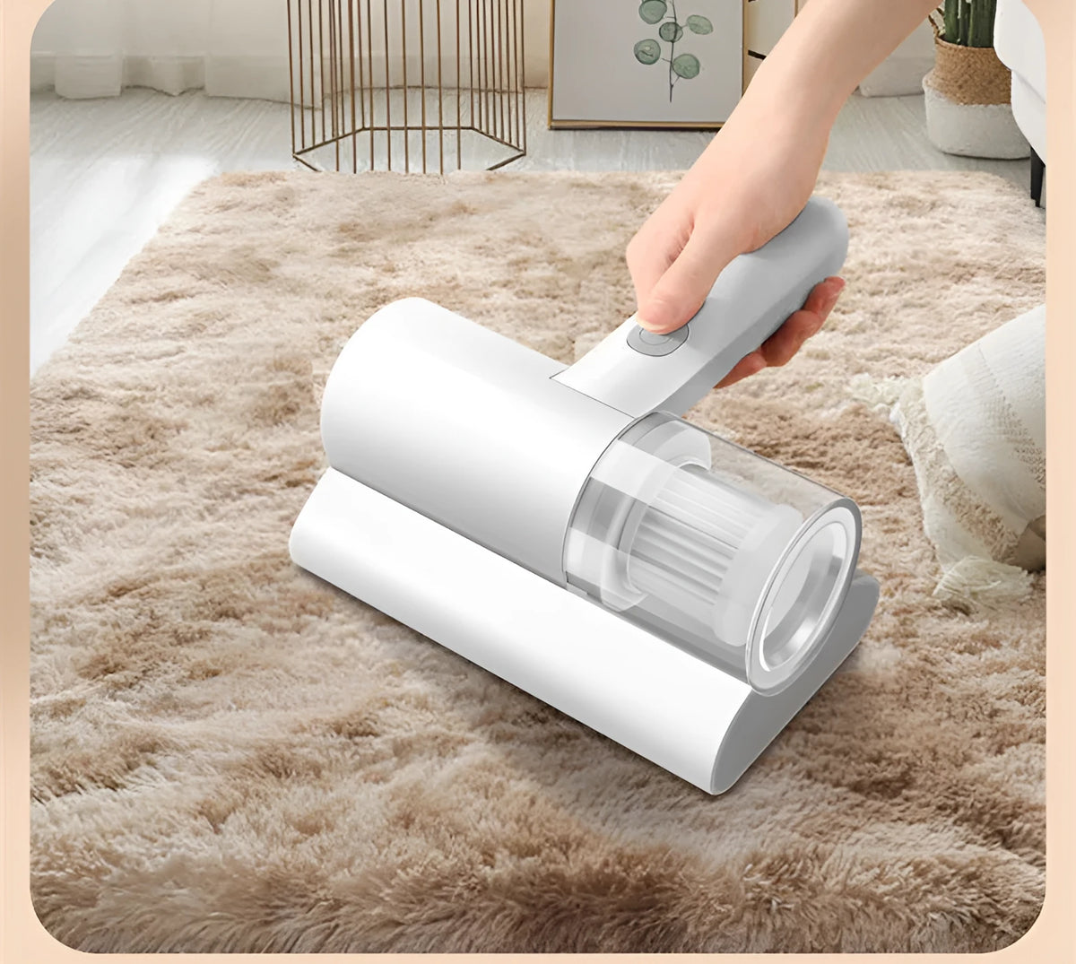 White wireless 300W mite removal instrument with ultraviolet sterilization, USB charging, for beds and sofas