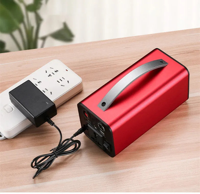 Outdoor storage mobile power supply 45000mAh 180W with AC outlets USB ports LED light in black