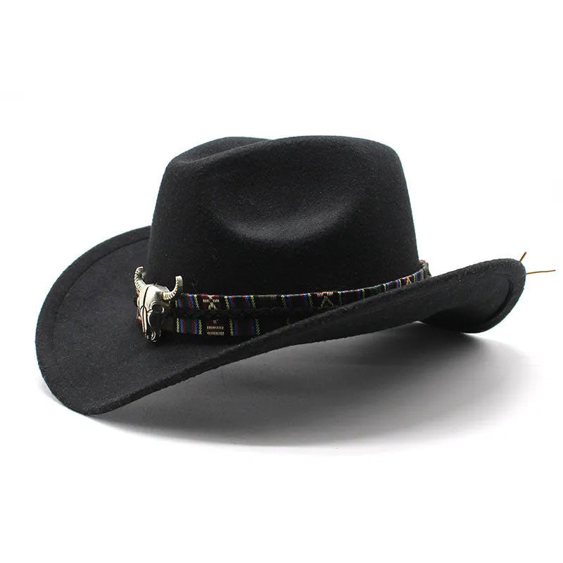 Western cowboy hat with bell crown in polyester, shown in army green colour, on a neutral background.
