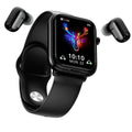 Black all-touch smart Bluetooth headset watch with 1.69-inch screen on wrist