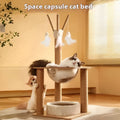 Wooden cat climbing frame with integrated space capsule in luxury colour finish