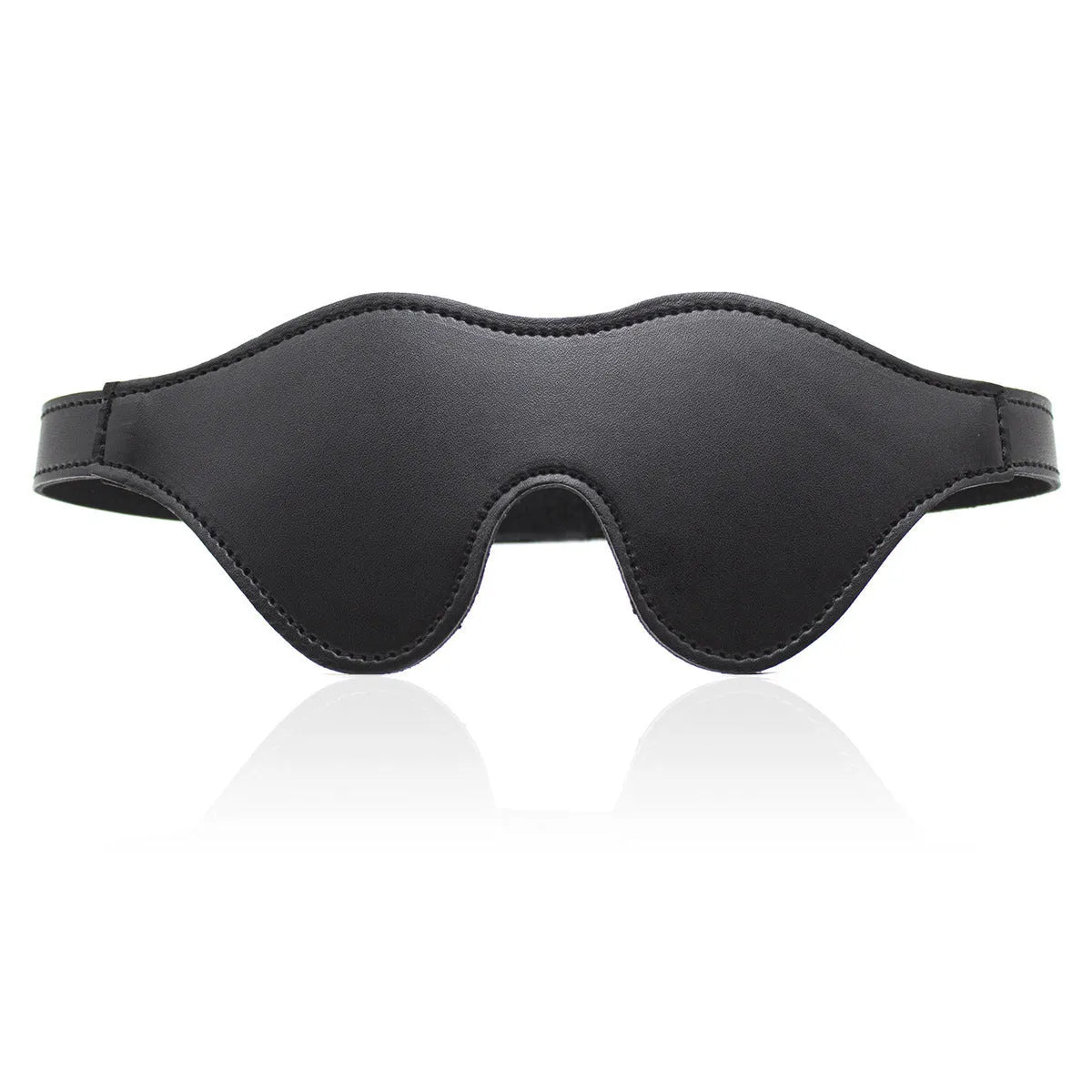 Women's three-dimensional leather eye mask with metal hardware and adjustable Velcro fastening