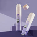 Digital display women's hair removal shaver in gradient purple colour with USB charging port
