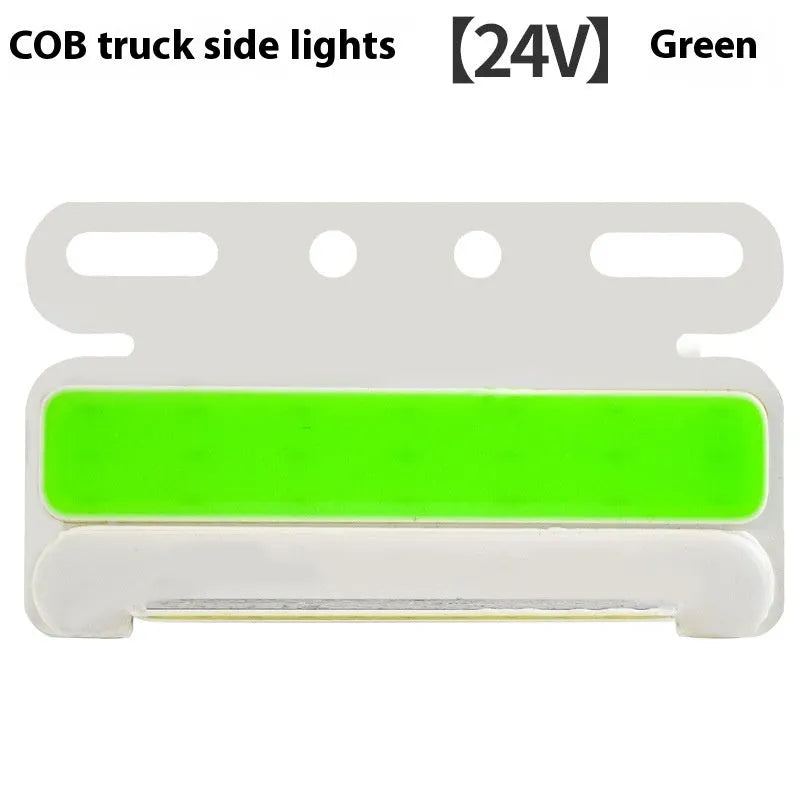 Waterproof aluminium COB LED light for truck side and ground tyre illumination in red, yellow, green, blue, or white.