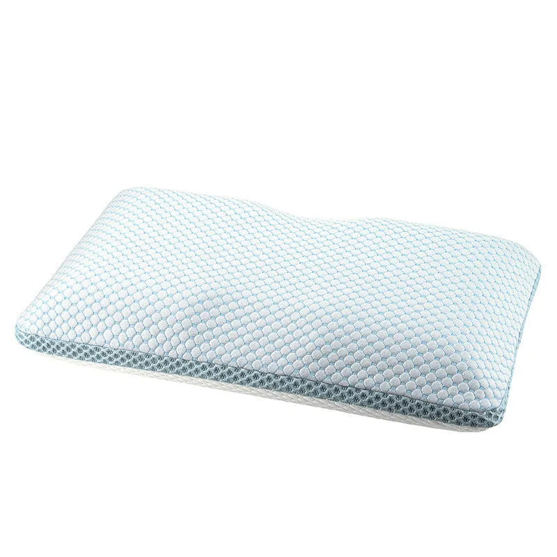 Cervical memory foam pillow 63x36x13.5cm with air layer cover in blue, white and blue, or white and grey