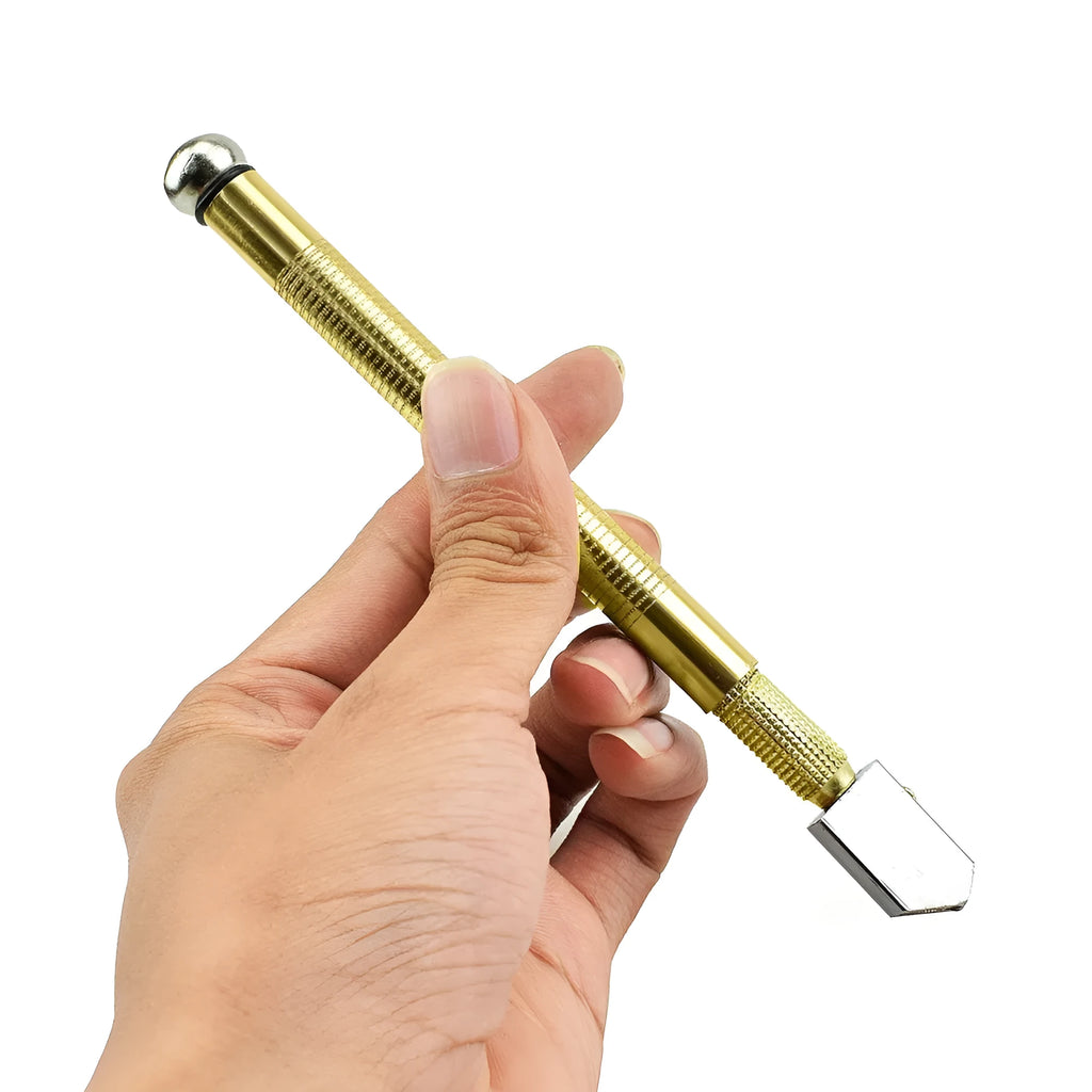 Professional glass cutter tool with metal handle and carbide wheel blade for cutting 2-19mm thick glass