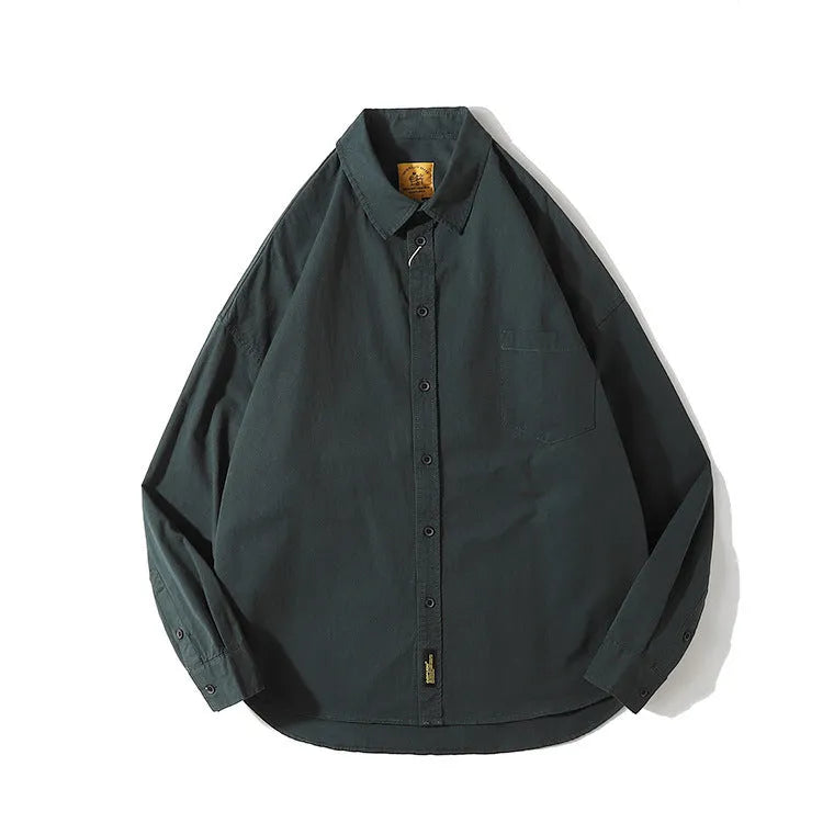 Men's Japanese-style loose cotton cardigan shirt in summer colours