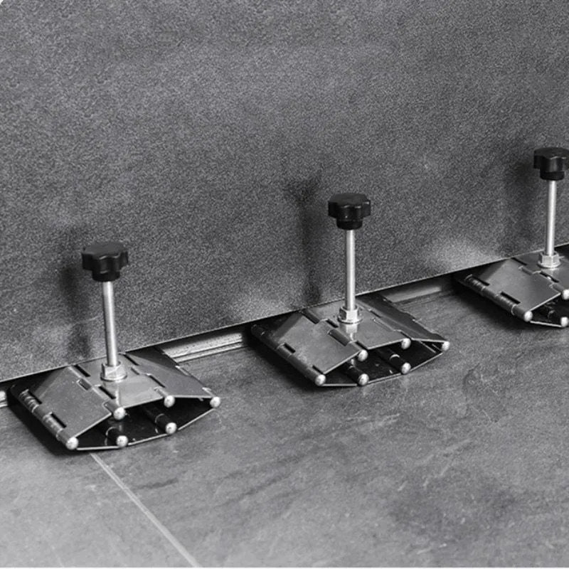 All-metal hinge type tile top height device for paving tile leveling