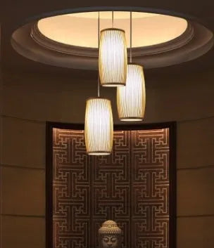 Bamboo plait wall lamp with woven construction and E27 lamp holder