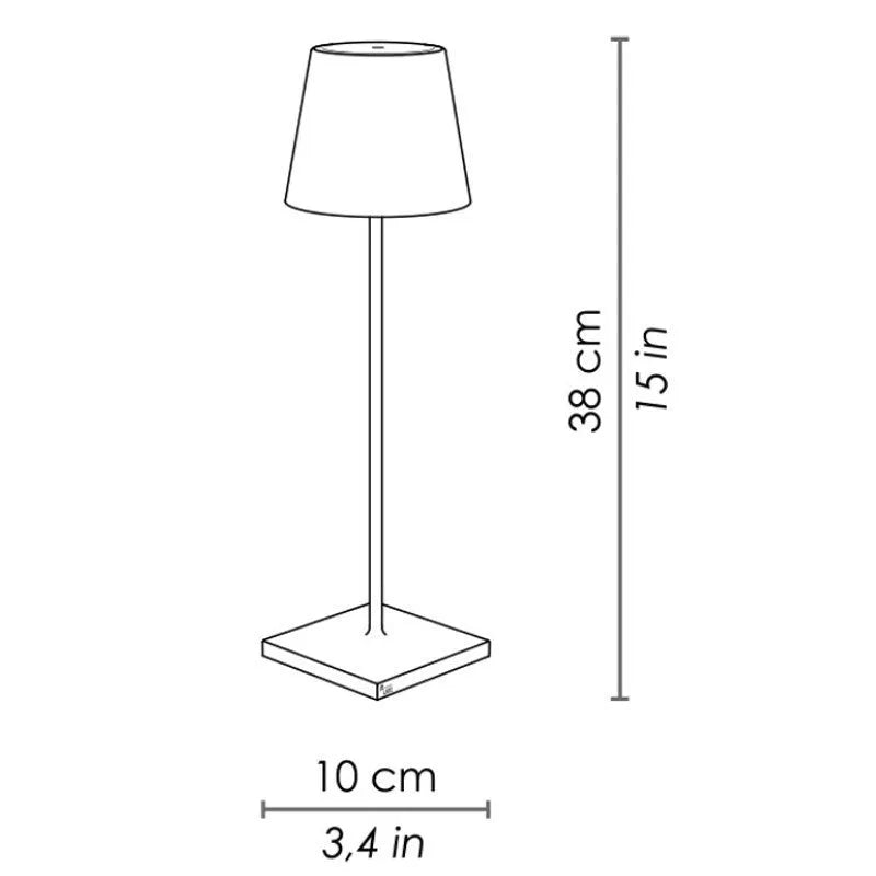 Wireless touch dimming table lamp, 38cm aluminium alloy and acrylic, 3000K, black or white