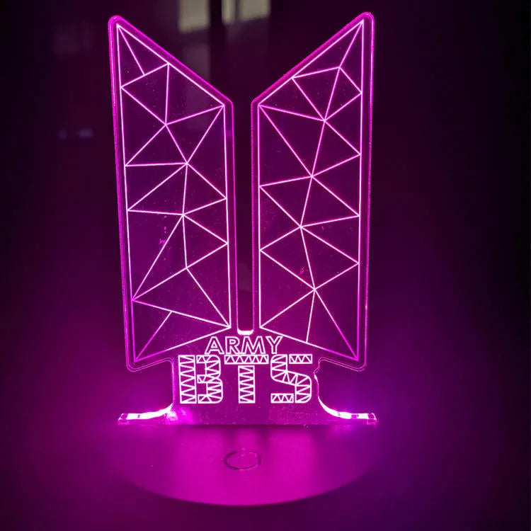 Clear acrylic display stand for a BTS light 101 tower gem collectible model.
