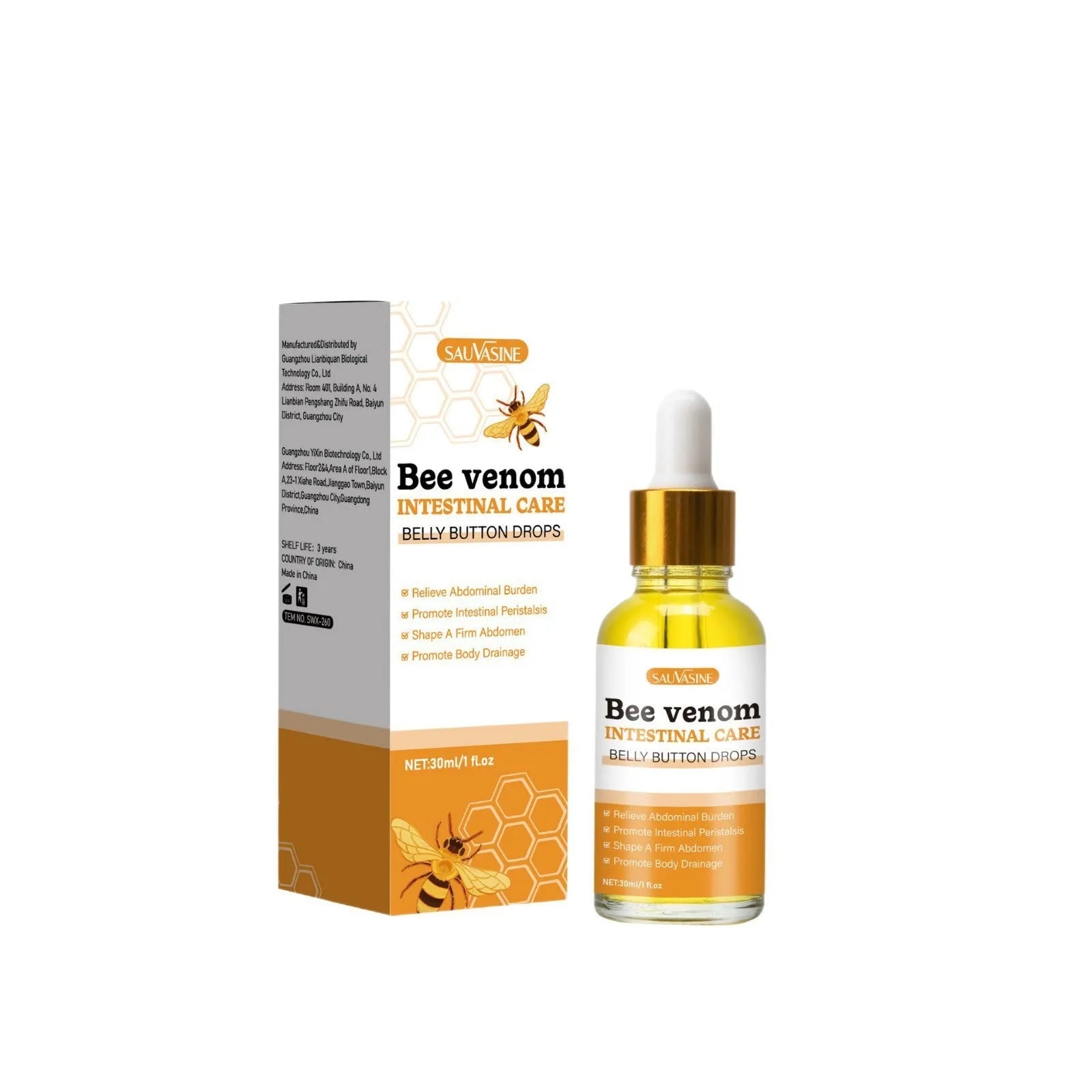 30ml bottle of Bee Gentle facial essence for universal skin types, SWX260 specification