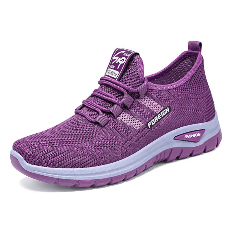 Low-top breathable mesh casual shoes with a flat PVC sole in black, available in multiple sizes.
