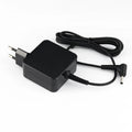Black 45W laptop power adapter with EU and US plug attachments and a DC charging cable.