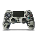 Wireless Bluetooth PS4 game controller in multiple colour options showing dual vibration function and USB port