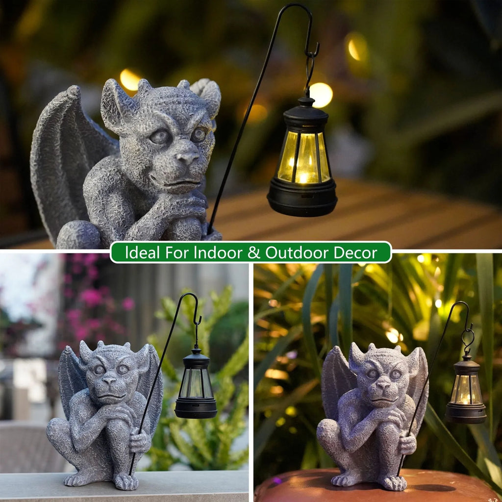 Solar garden light stone statue ghost resin ornament 17cm x 13cm x 21cm American style