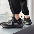 Wild Daddy breathable mesh shoes for men in black with rubber sole and textile insole