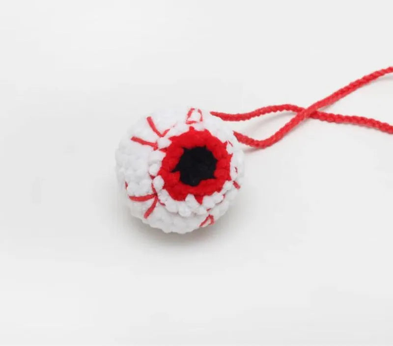 Hand-woven plush automobile hanging ornament with cartoon design for car interior decoration