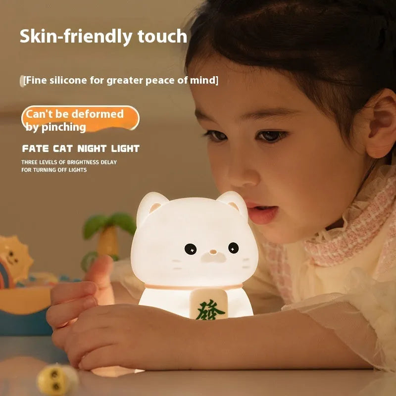 Silicone USB charging night light with gold coin and fortune colours, cartoon animal Zodiac design, 1W, 93x88x121mm