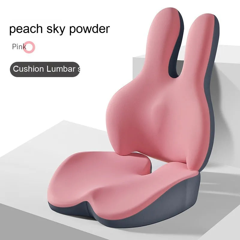 Car seat cushion and separate lumbar support cushion set in a choice of colours