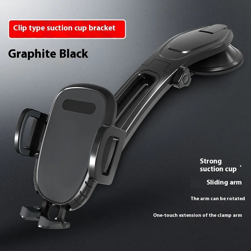 Car centre console magnetic suction cup bracket universal plastic phone holder black colour on dashboard