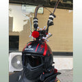 Zijin gold crown and long black feather motorcycle helmet decoration with adhesive backing