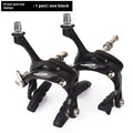 Pair of dual-axis bicycle brake clamps in metal with adjustable centre distance