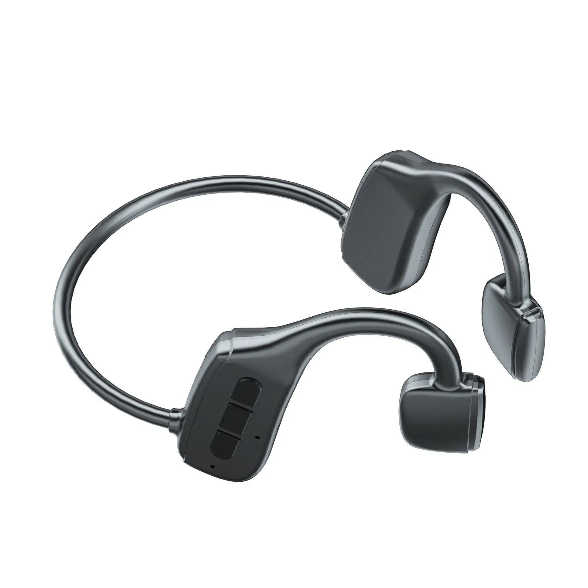 G1 wireless sports Bluetooth headset in earless design, two colour options shown on model ear