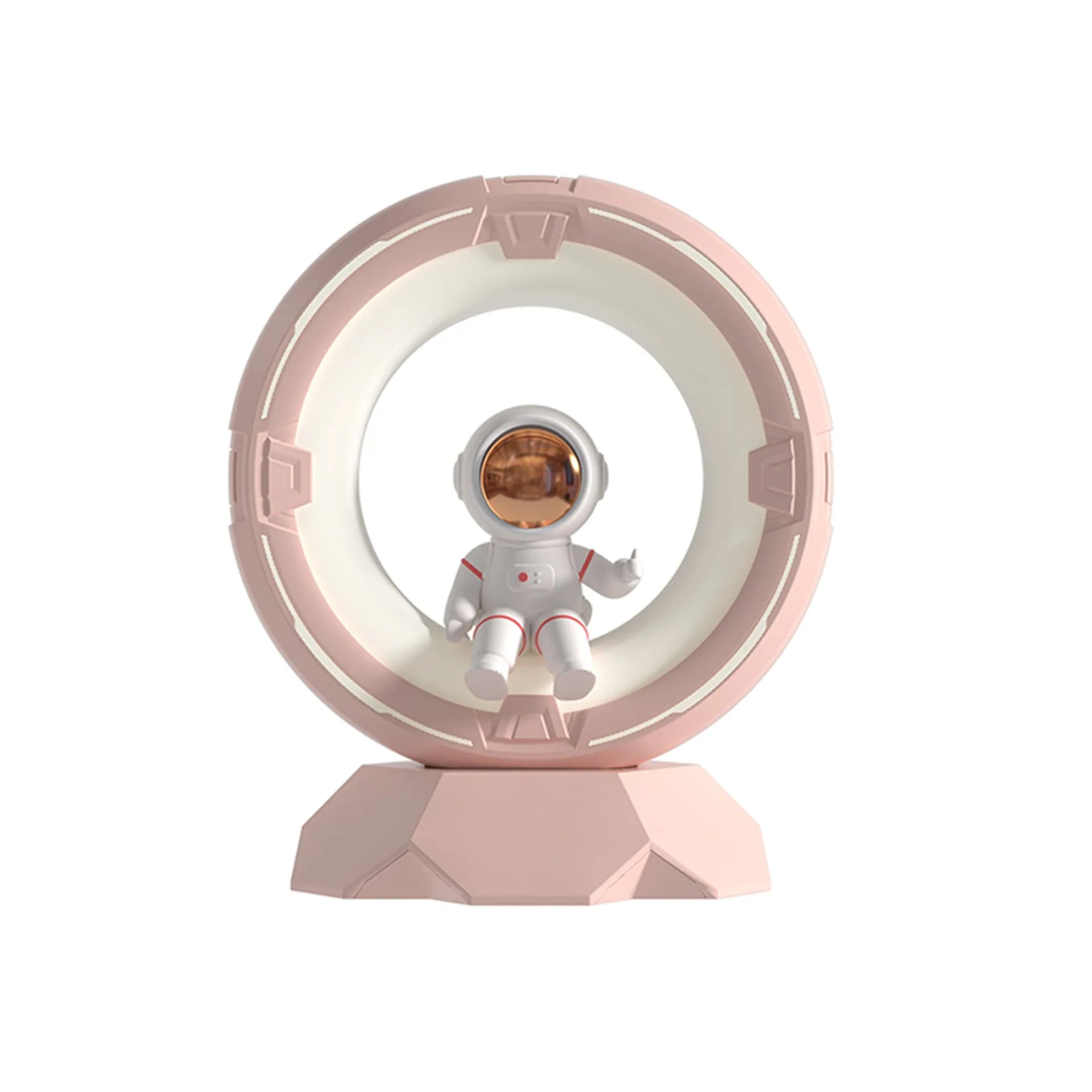 Creative astronaut LED small night lamp in white, 4.4W, compact tabletop size 12.8x10.2x15cm