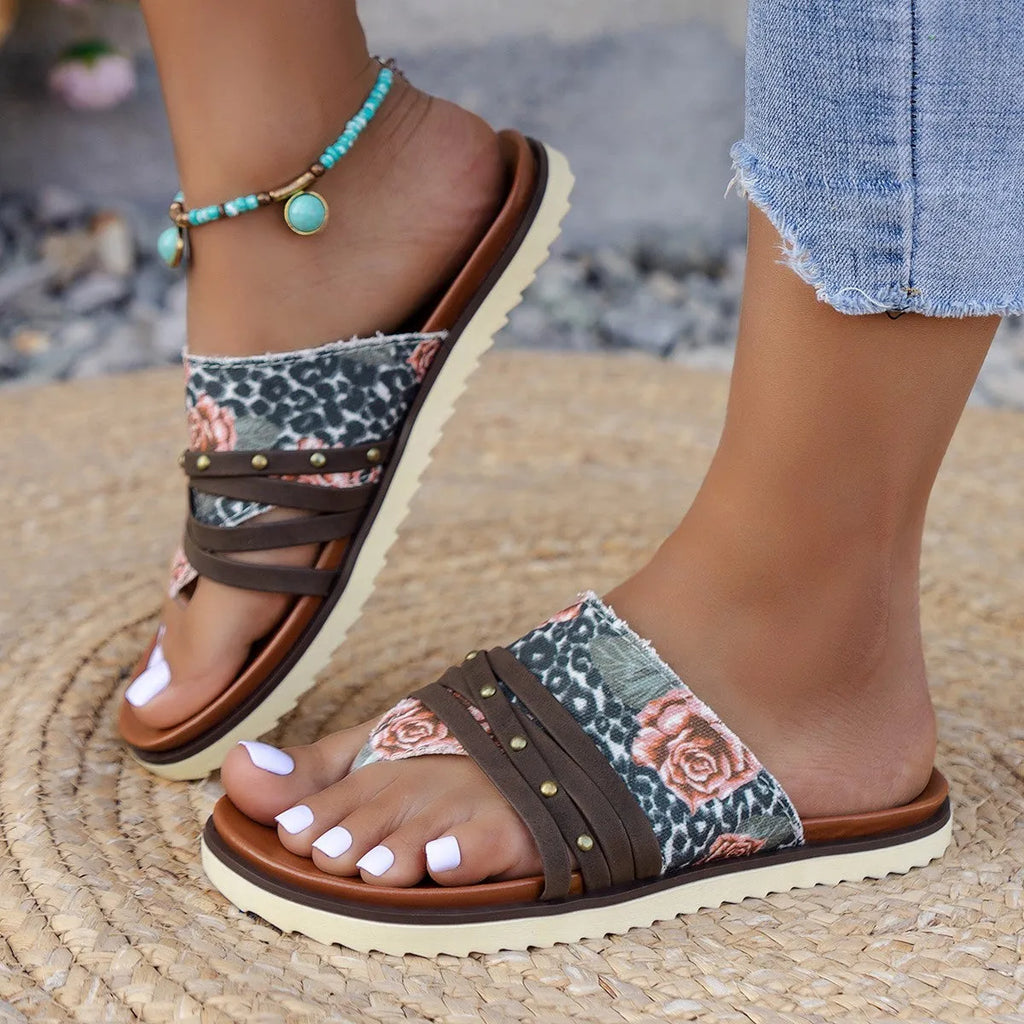 Women's plus size flip-flop sandals in candy colours with artificial PU upper and rubber sole