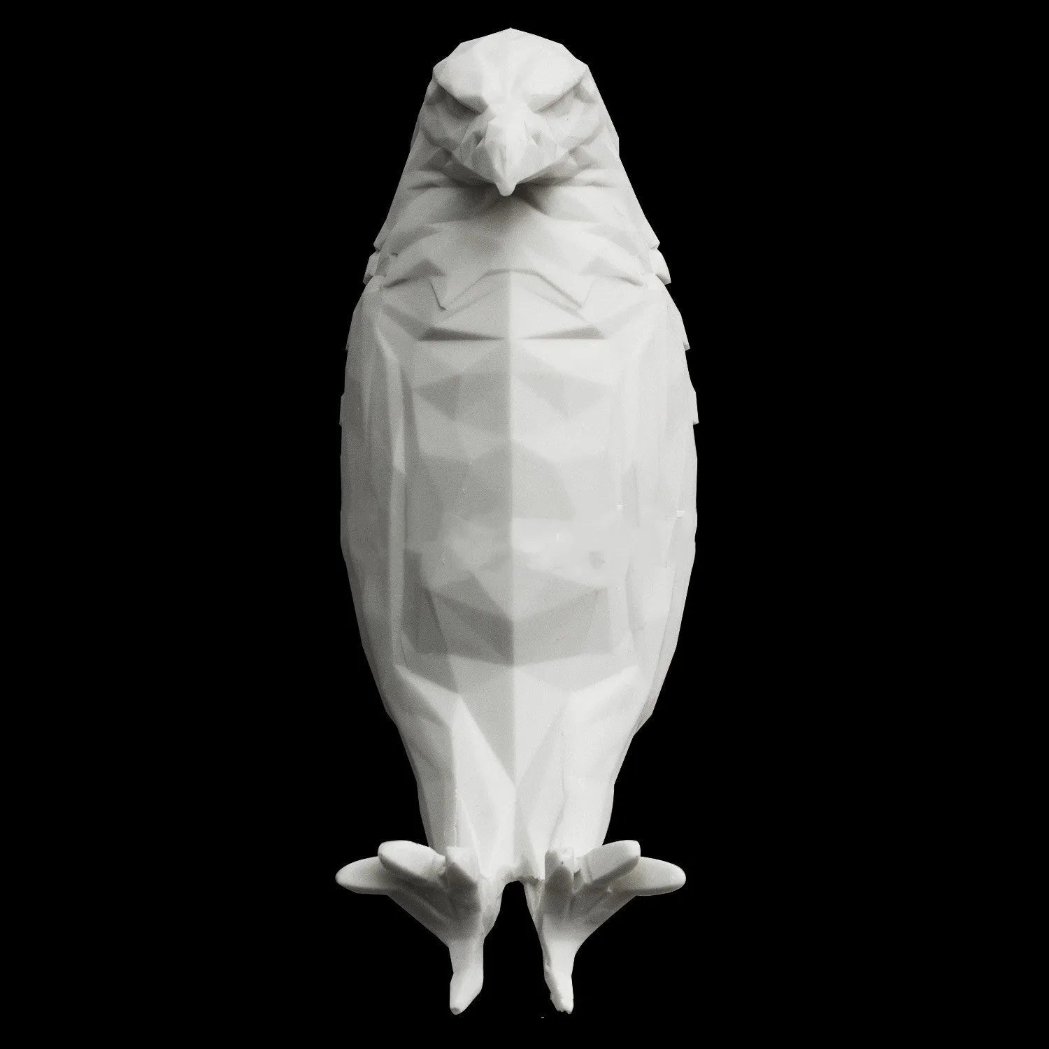 3D printed eagle silhouette wall lamp with multicoloured projection lighting on wall