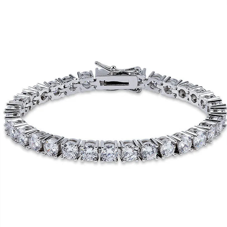 Real gold electroplated bracelet white colour on women wrist metal jewellery