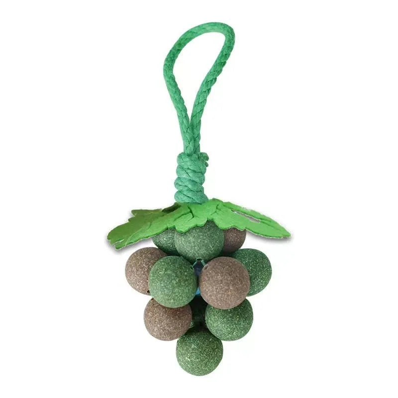 Mint grape cluster teaser molar cat toy in cotton thread with three flavour options
